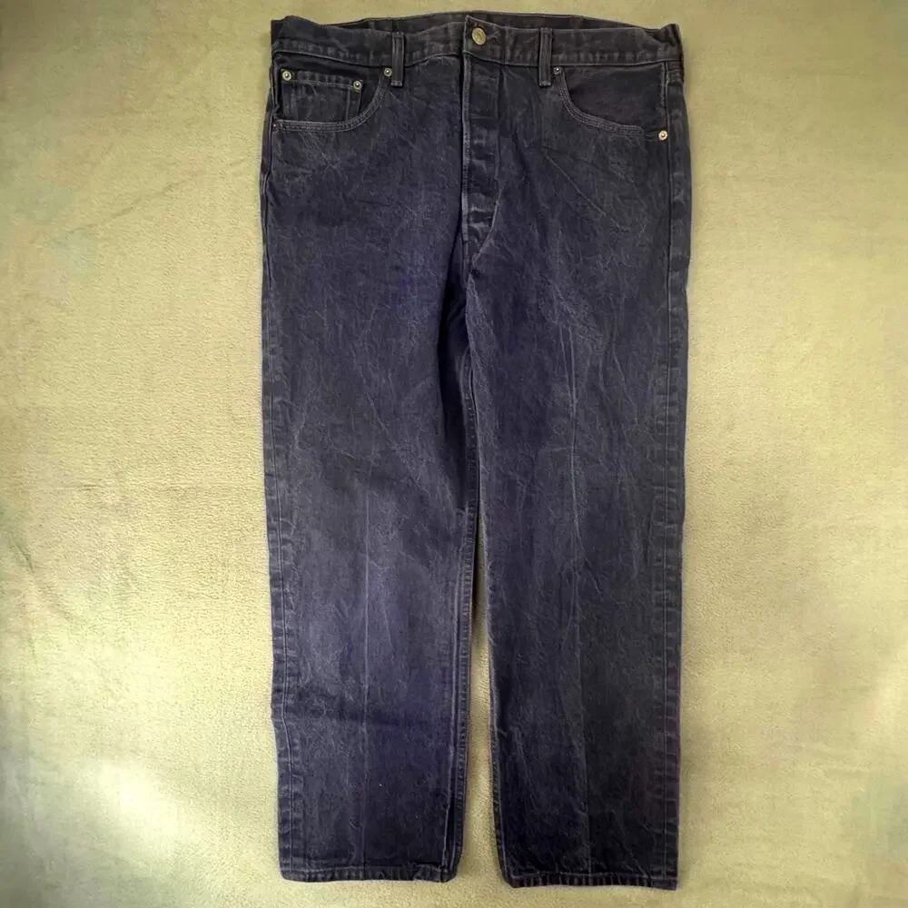 Levi’s 501 XX Jeans Mens 40x32‎ Blue Dyed Canvas Straight Button Fly Grunge Y2K